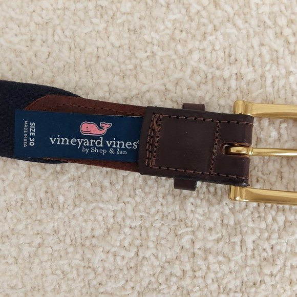 Vineyard Vines NWOT Raspberry Pink Silk on Canvas Logo Buckle Belt.   Size 30 main image 5